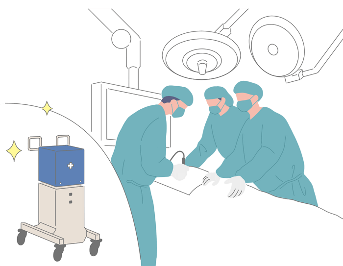 手術室の医療用蓄電池AFTER