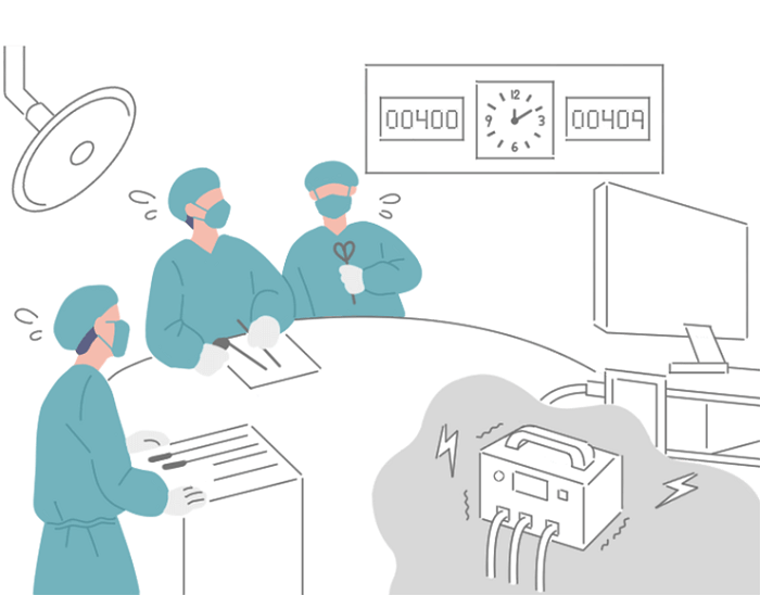 手術室の医療用蓄電池BEFORE